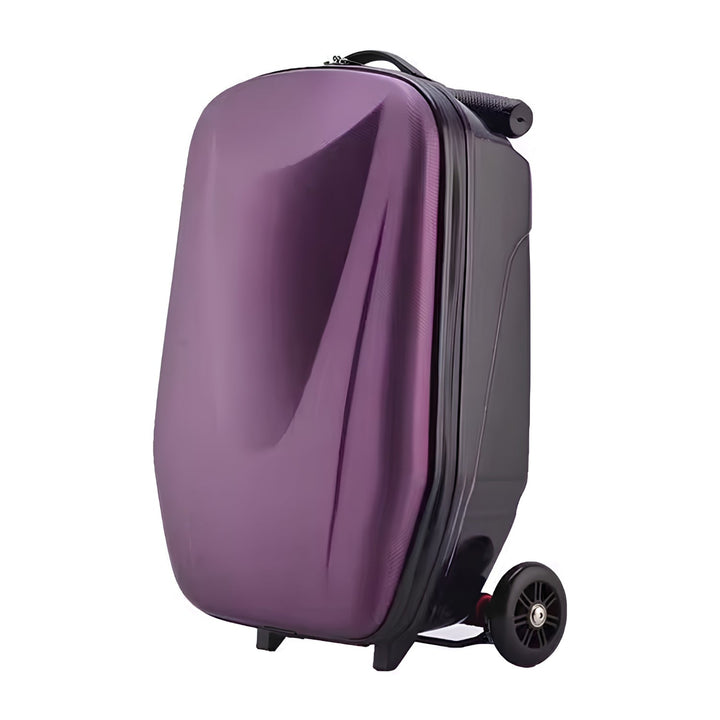 Urban Glide Edition scooter suitcase in purple, side view