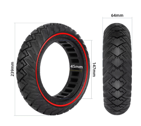Däck 10" Semi - solida Xiaomi 4 Ultra/4 Lite - Reservdel - Wheelyshop