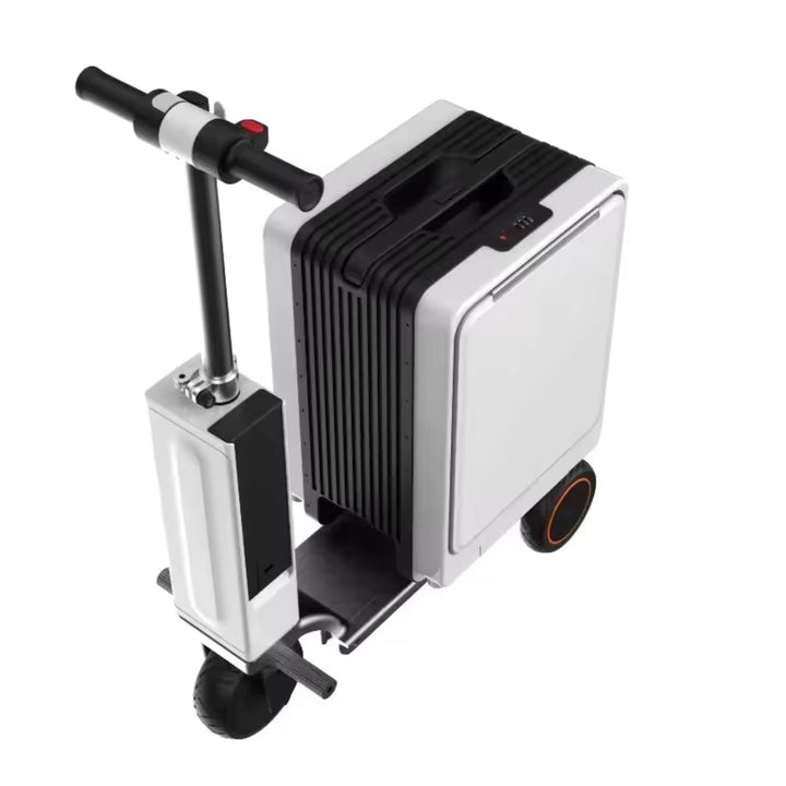 Urban Move Edition electric ride-on suitcase in white, front three-quarter view