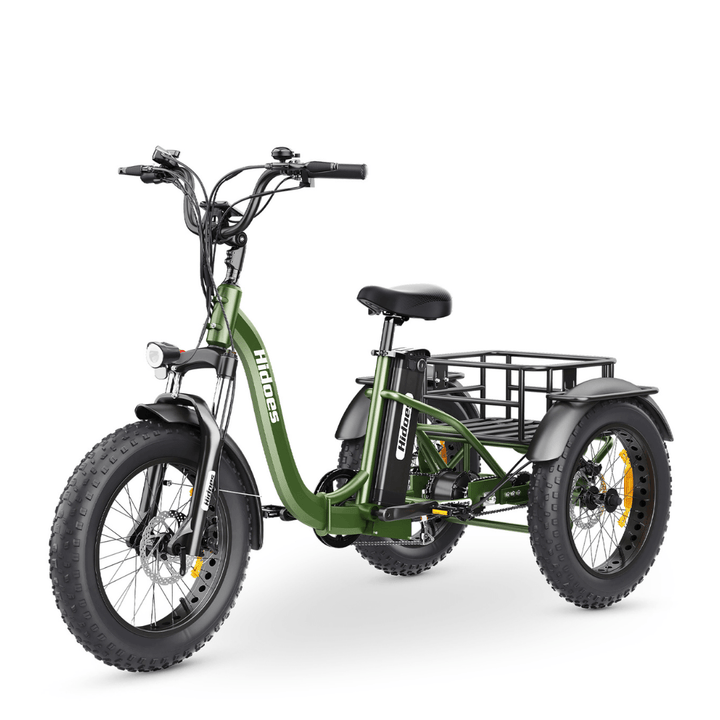 Hidoes ET1 electric tricycle, front three-quarter view