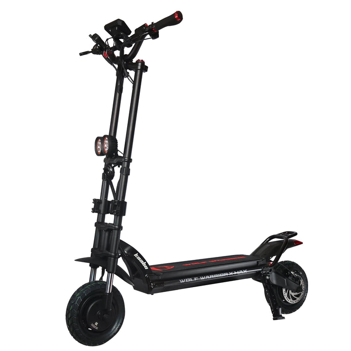 KAABO WOLF WARRIOR X MAX electric scooter, front three-quarter view in black