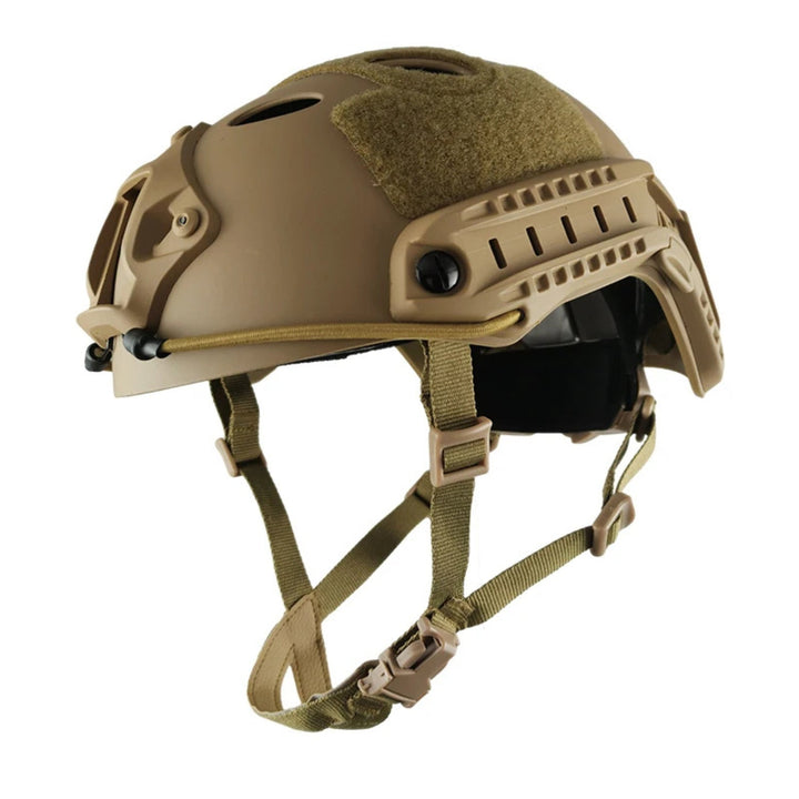 Smart helmet Military Edition in beige, angled view