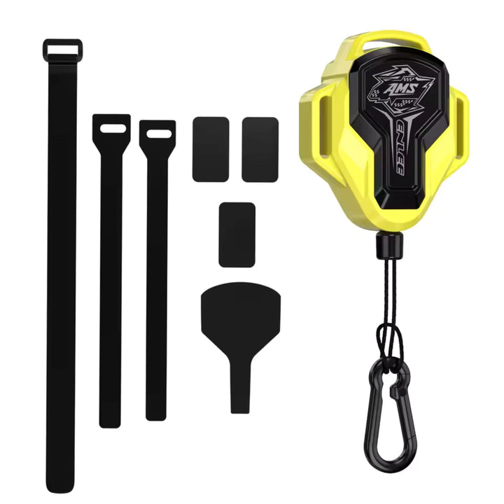 Smart retractable bike tow rope with hook in yellow with included parts