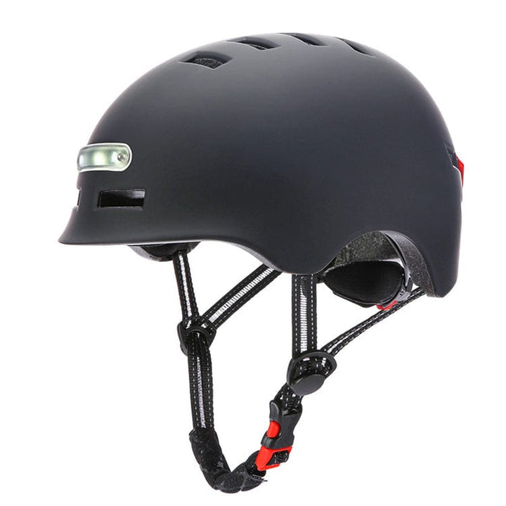 Smart LED helmet in black, side view