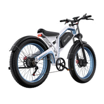 Duotts N26 fat-tyre e-bike, rear three-quarter view in grey