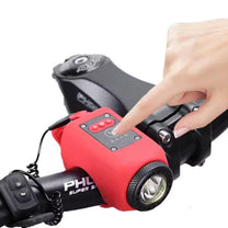 2-in-1 electric horn and headlight in red fitted on the electric scooter