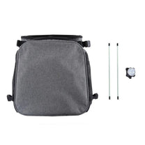 Foldable 2-in-1 pet bike bag and backpack in grey, all parts of the set