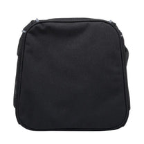 Foldable 2-in-1 pet bike bag and backpack in black, folded