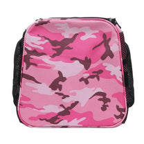 Foldable 2-in-1 pet bike bag and backpack in pink, folded