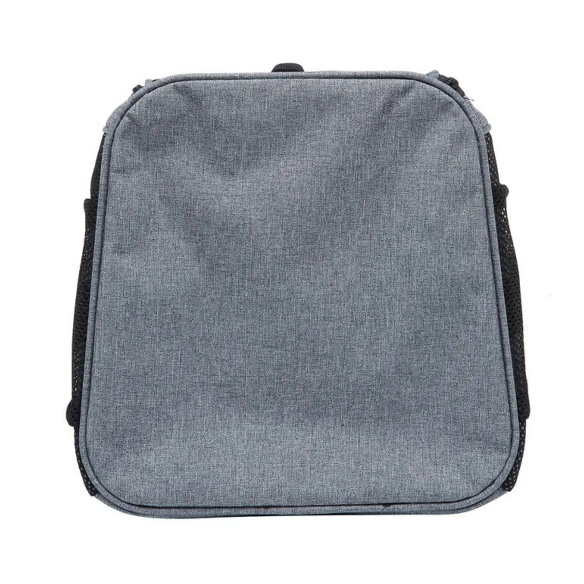 Foldable 2-in-1 pet bike bag and backpack in grey, folded