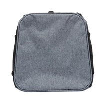Foldable 2-in-1 pet bike bag and backpack in grey, folded
