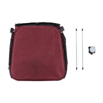 Foldable 2-in-1 pet bike bag and backpack in red, all parts of the set