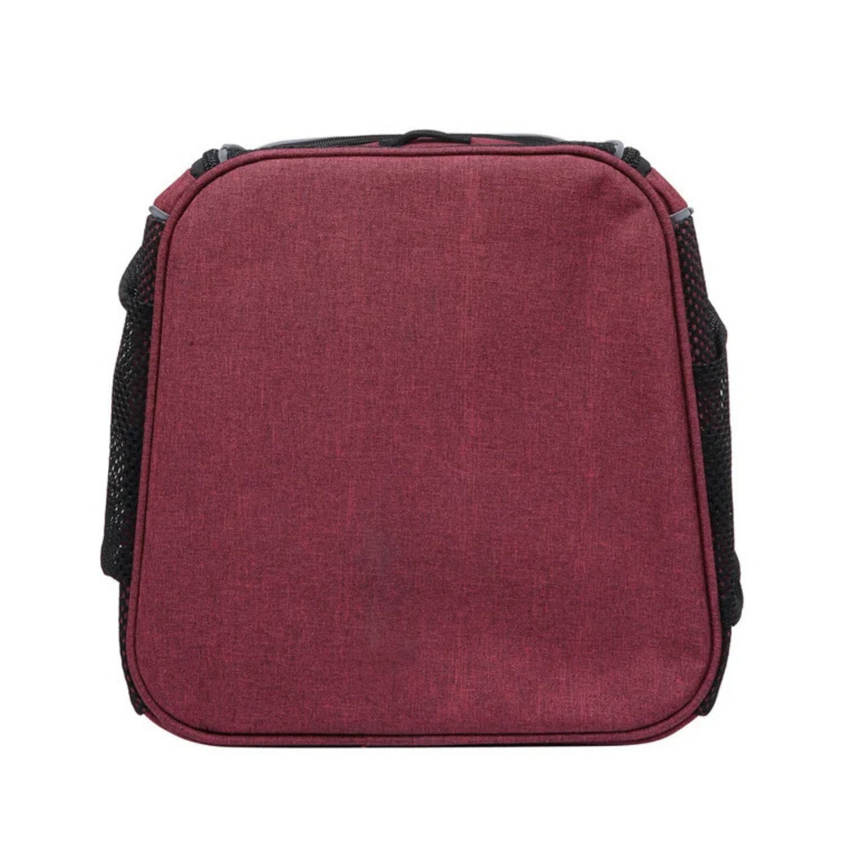 Foldable 2-in-1 pet bike bag and backpack in red, folded