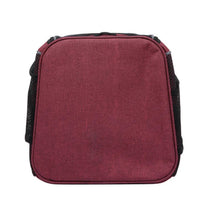 Foldable 2-in-1 pet bike bag and backpack in red, folded