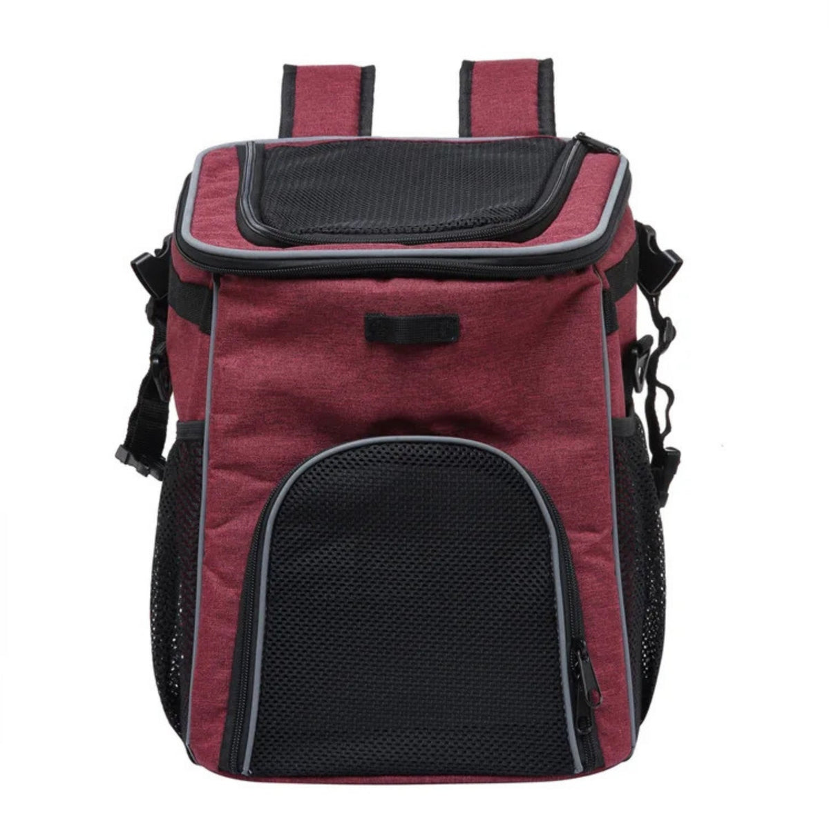 Foldable 2-in-1 pet bike bag and backpack in red