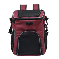 Foldable 2-in-1 pet bike bag and backpack in red