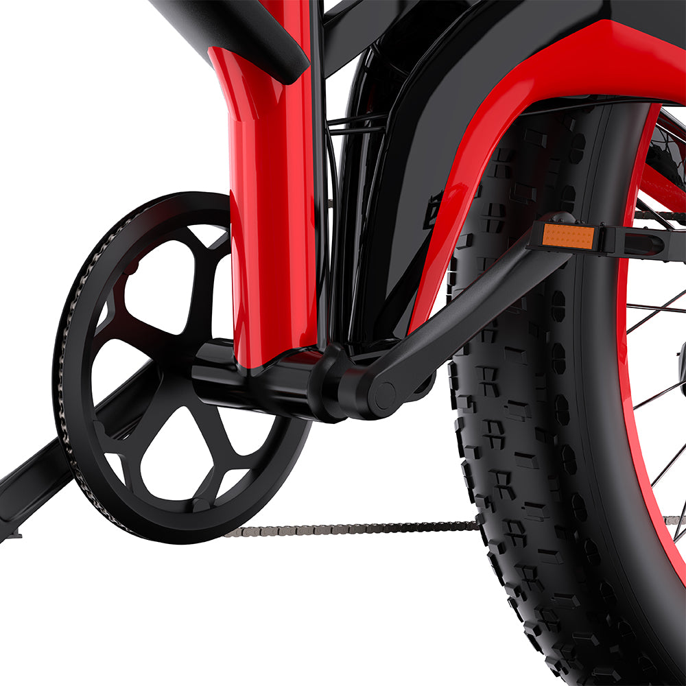 Duotts N26 cranks and pedals in red