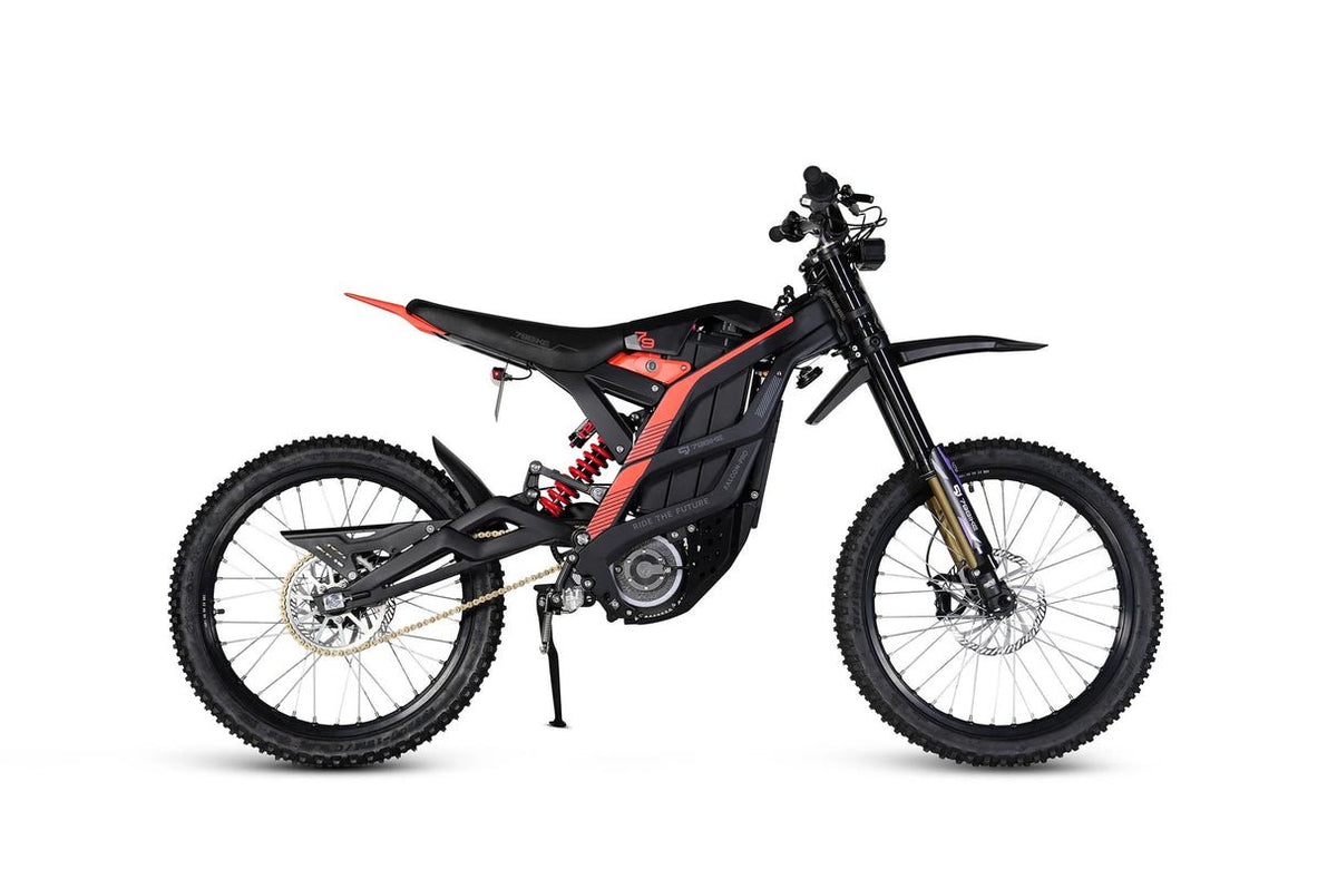 79BIKE Falcon Pro electric dirt bike seen from the side in red