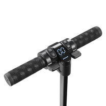 DYU CampX handlebar seen at an angle from above with display, buttons and grips