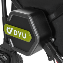 DYU CampX close-up of black hexagonal cover with green DYU logo