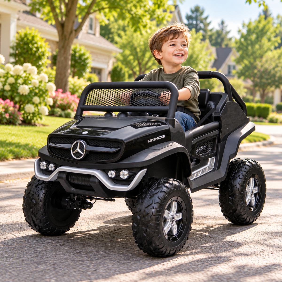 Kids' Electric Ride-On Car Mercedes Benz Unimog Truck - Wheelyshop