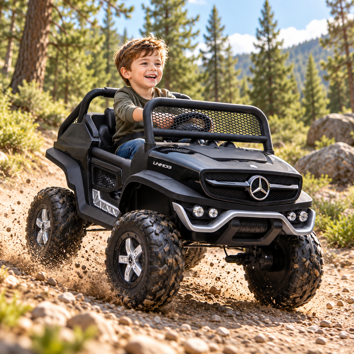 Kids' Electric Ride-On Car Mercedes Benz Unimog Truck - Wheelyshop