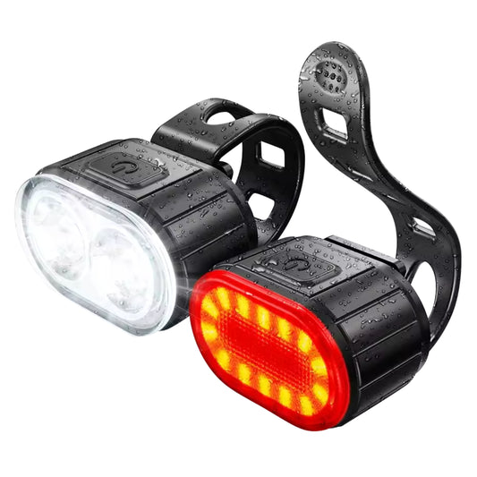 Främre & bakre lampa kit cykel