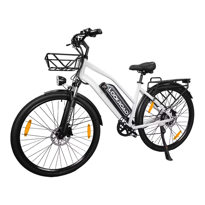 LOOKROAD L28 e-bike, front three-quarter view in white