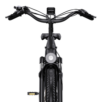 OneSport OT05 Max from the front with handlebar, display, front light, front fork and front tyre