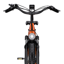 OneSport OT05 Max seen from the front with handlebars, display, headlight and front wheel