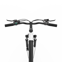 OneSport OT12 Pro, handlebar from the front with display, bell, gear shifter and brake lever