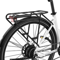OneSport OT12 Pro, rear wheel with black rear rack, mudguard and red rear light