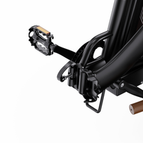 OneSport OT16 Pro close-up of pedal, crank arm and frame hinge with spring