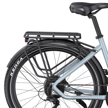 OneSport WT05 rear section with saddle, rear rack, mudguard and rear wheel with tyre marked KENDA