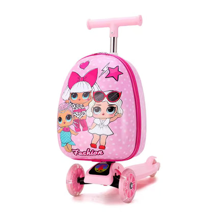 Smart children's scooter with suitcase