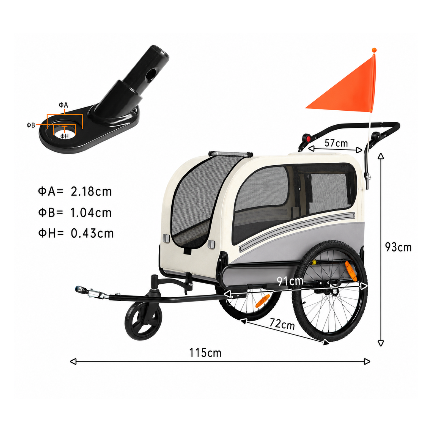 Smart Pet Trailer Bicycle 10202NS - Pet trailer - Wheelyshop