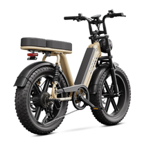 TST R7 fat-tyre e-bike, rear three-quarter view in beige