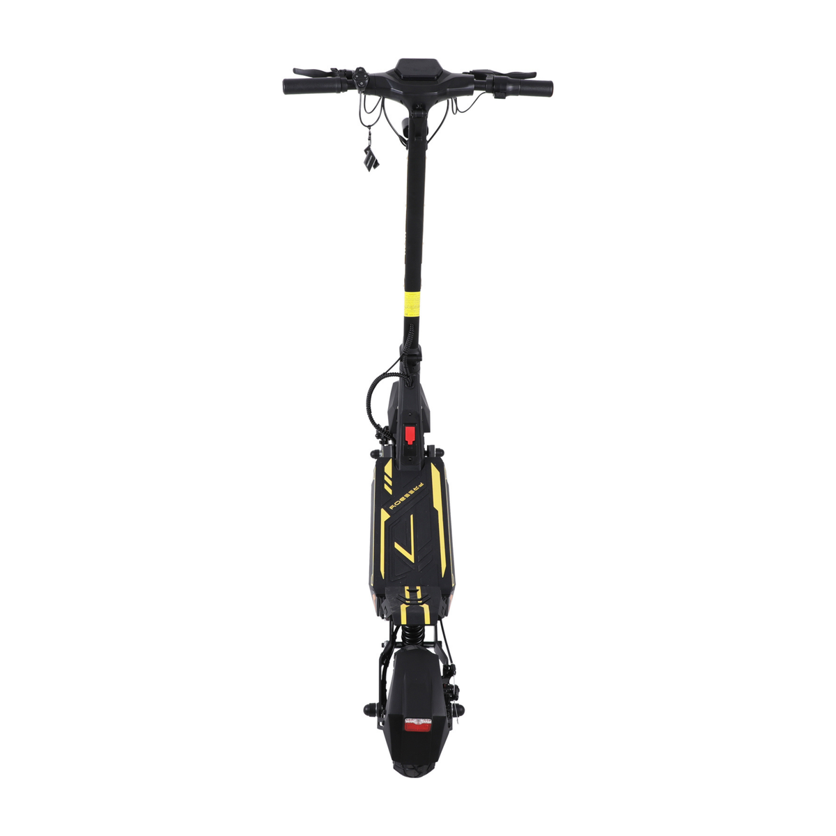 Wheely - H7 electric scooter seen directly from behind with handlebar and rear mudguard