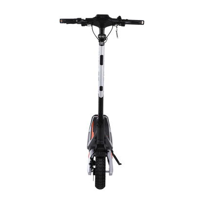 Wheely - J18 electric scooter seen straight from the front with handlebar, headlight and front wheel