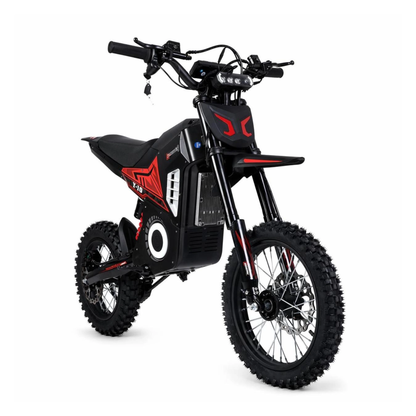 Wheely - Y10 electric motorcycle seen from the front right at an angle with handlebars, headlight and front spoked wheel
