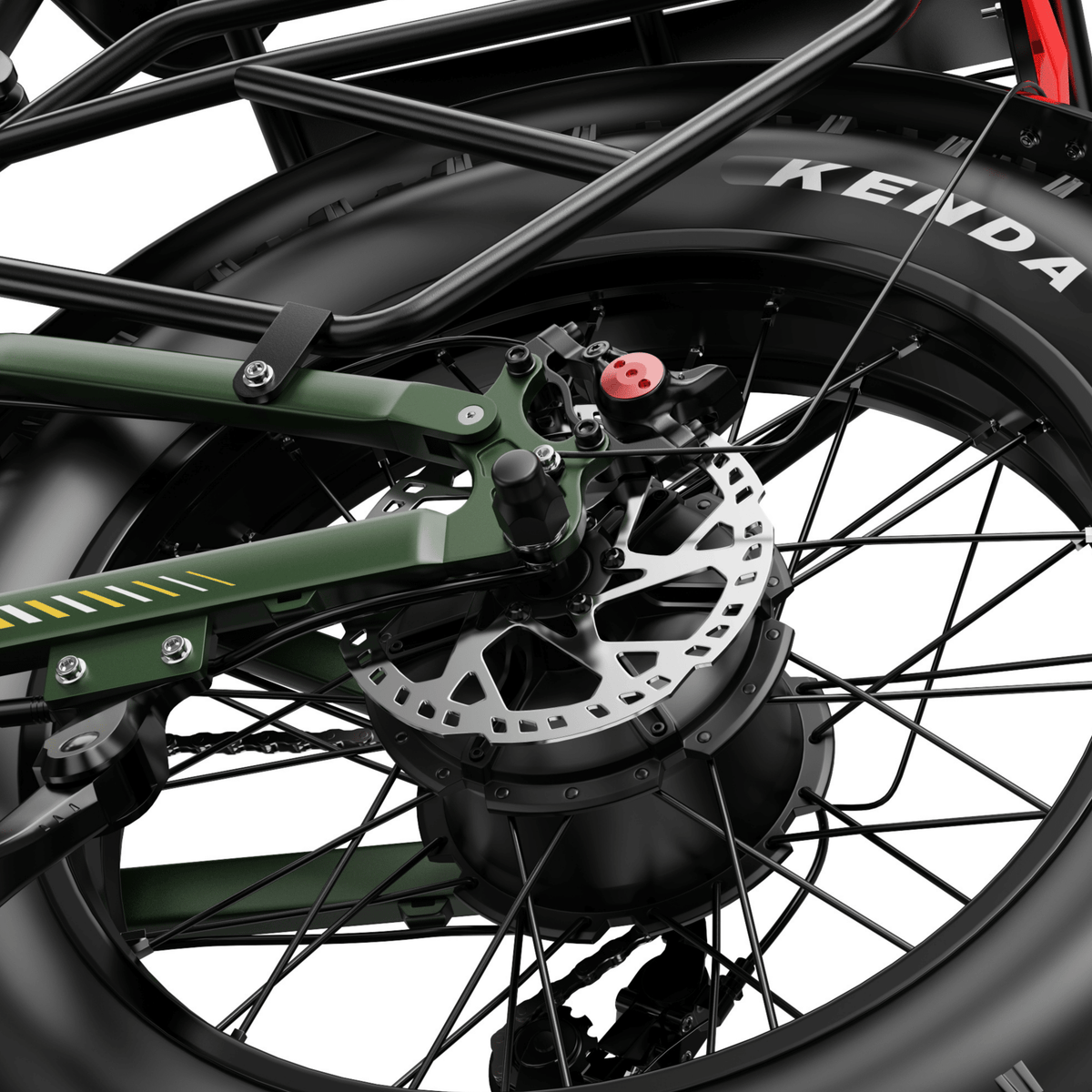 APEFOX RH20 rear wheel in close-up