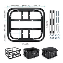 Dimensions: rear basket for electric bike