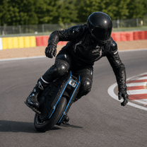 Person riding the BEGODE RACE electric unicycle