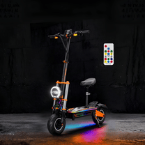 BOYUEDA M2 electric scooter with lights on indoors