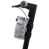 Bottle holder Bag Edition in grey on the electric scooter, side view