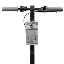 Bottle holder Bag Edition in grey on the electric scooter, front view