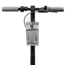 Bottle holder Bag Edition in grey on the electric scooter, front view