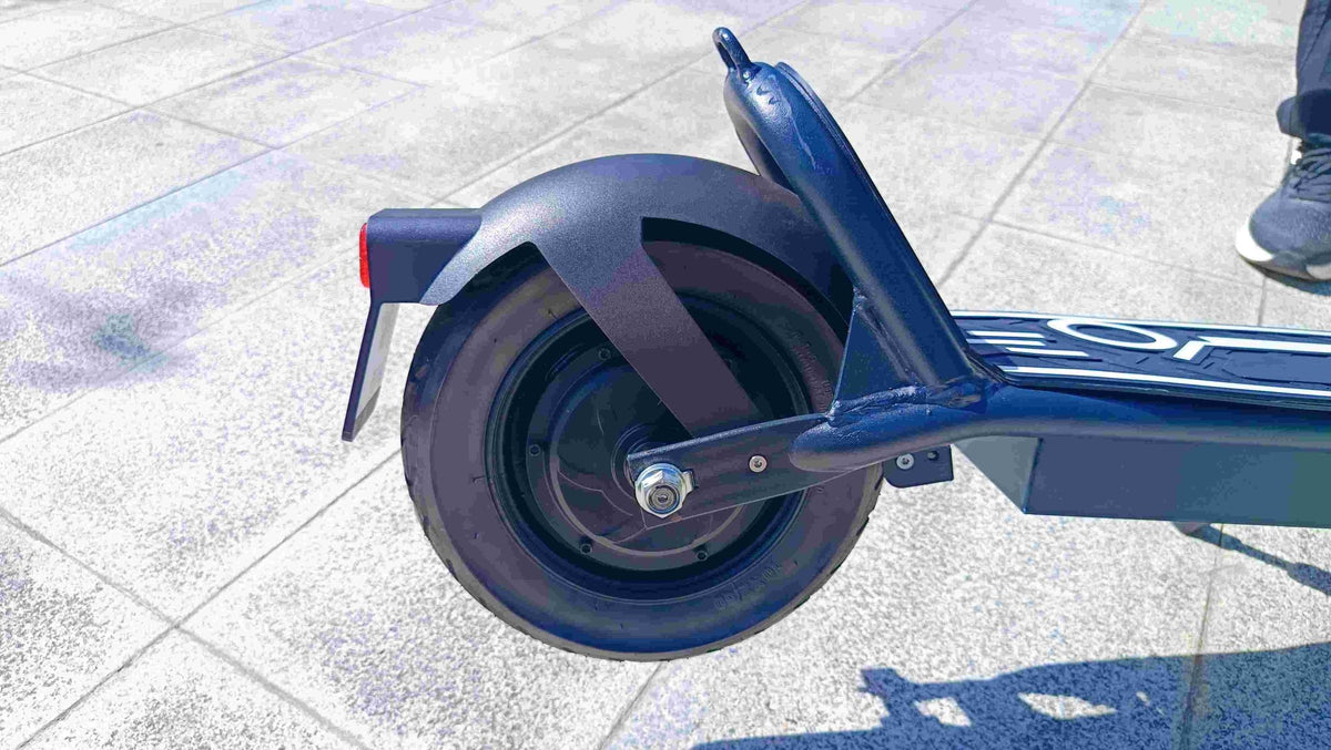 DriveTron DT01 rear wheel on a street