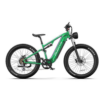 Duotts E26 fat-tyre e-bike seen from the side in green