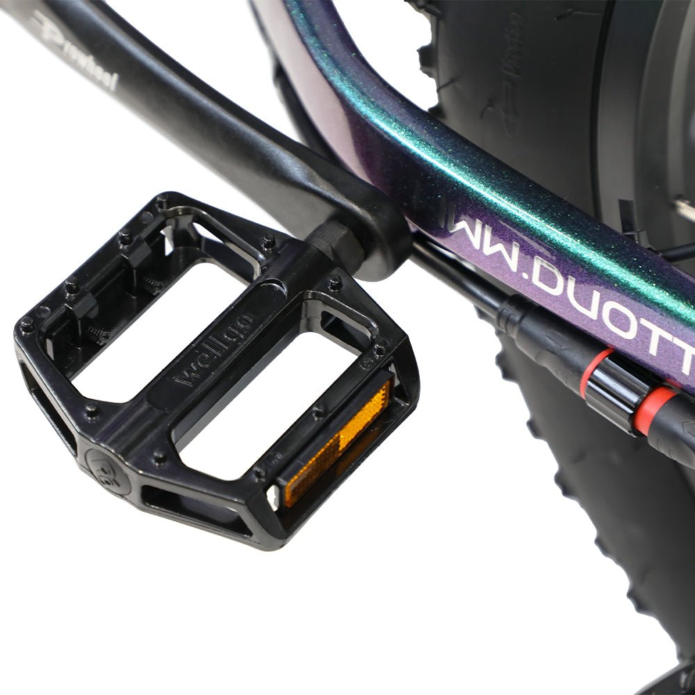 Duotts E26 cranks and pedals in close-up